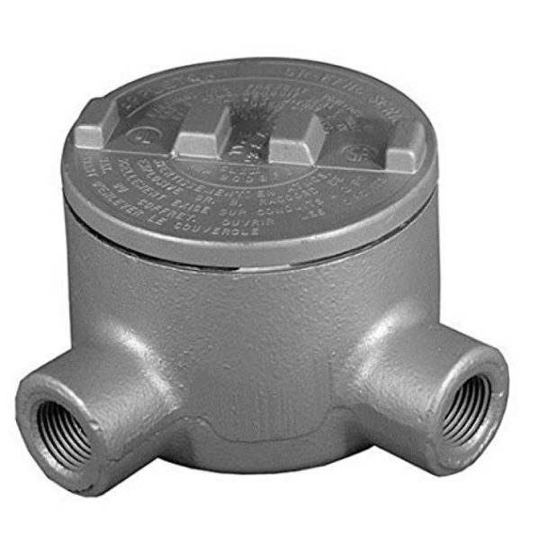 CAJA DE EMPALME APE, 2 SALIDAS TIPO L, 1/2" NPT, HIERRO MALEABLE